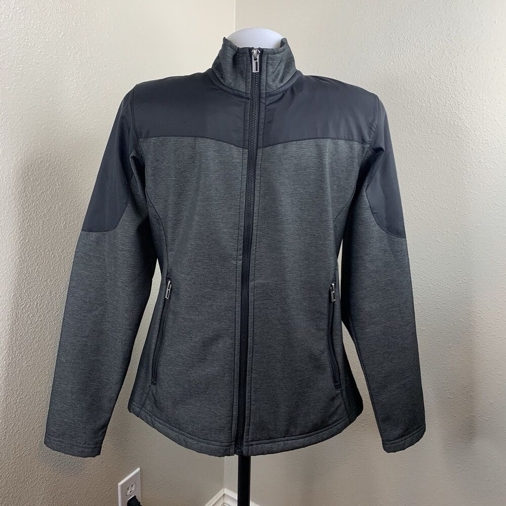 Fossa Women’s? Men’s? Sz S Gray Black Soft Shell Jacket Full Zip Coat